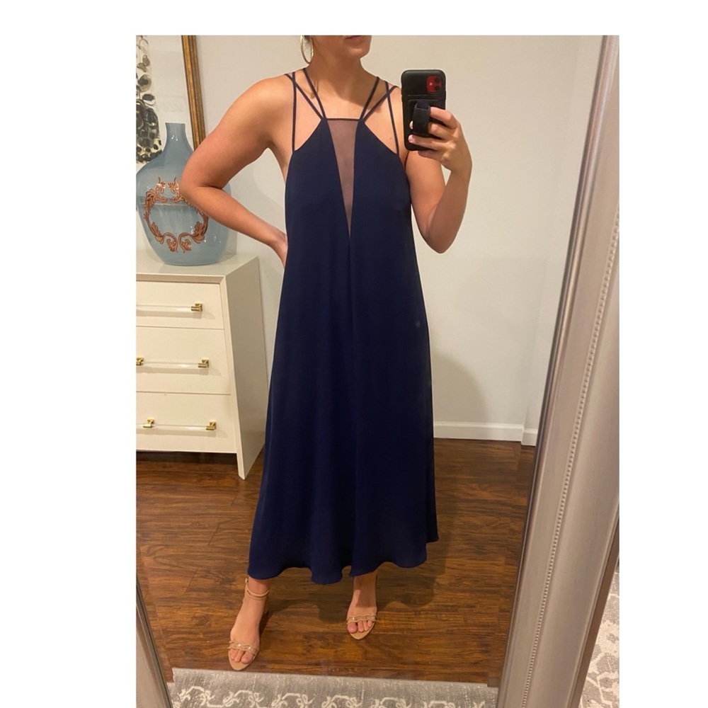 BCBG navy midi dress